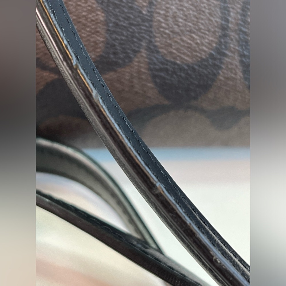 Coach Etta Brown & Black Signature Coated Canvas & Leather Carryall W/COA - Picture 13 of 14